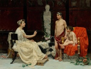 The Family Scipio Cornelio by Jose Garnelo Y Alda Oil Painting