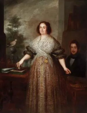 Retrato de Mujer by Jose Gutierrez De La Vega - Oil Painting Reproduction