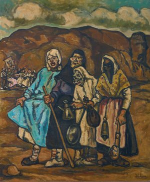 Dostrozonas de la sarten by Jose Gutierrez Solana Oil Painting