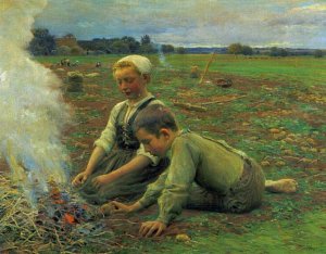 Potatoes by Jose Julio De Souza-Pinto Oil Painting
