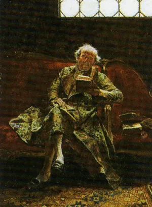 Hombre Sentado by Jose Jimenez y Aranda - Oil Painting Reproduction