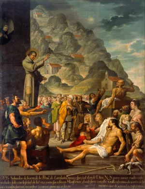 Miracles Of The Blessed Salvador Of Horta by Jose Juarez Oil Painting