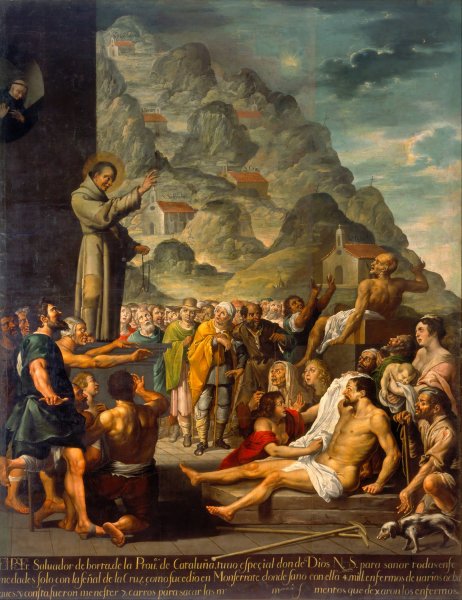 Miracles Of The Blessed Salvador Of Horta by Jose Juarez - Hand-Painted Oil Painting Reproduction