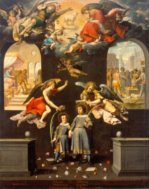 Saint Justus And Saint Pastor by Jose Juarez Oil Painting