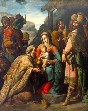 The Adoration Of The Kings Oil painting by Jose Juarez