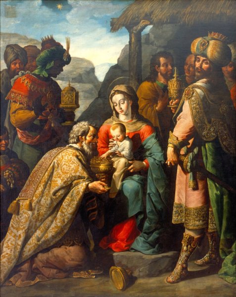The Adoration Of The Kings  by Jose Juarez - Hand-Painted Oil Painting Reproduction
