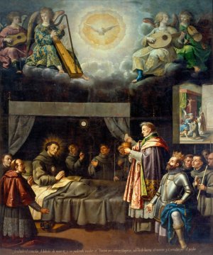 The Last Communion Of Saint Bonaventure by Jose Juarez Oil Painting