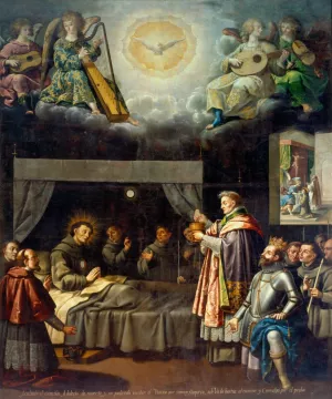 The Last Communion Of Saint Bonaventure by Jose Juarez Oil Painting