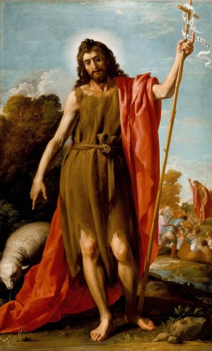 Saint John the Baptist in the Wilderness Oil painting by Jose Leonardo