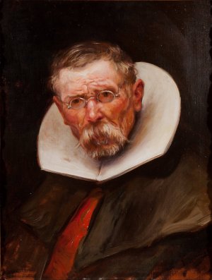 Portrait of an Elderly Man Dressed in the Style of the Reign of Philip III by Jose Llaneces Oil Painting