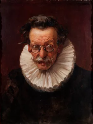 Portrait of an Elderly Man Dressed in the Style of the Reign of Philip IV by Jose Llaneces Oil Painting
