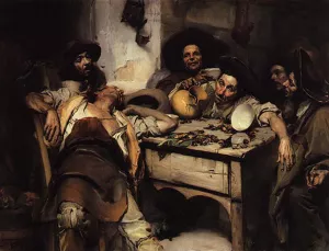 Os Bebados ou Festejando by Jose Malhoa Oil Painting
