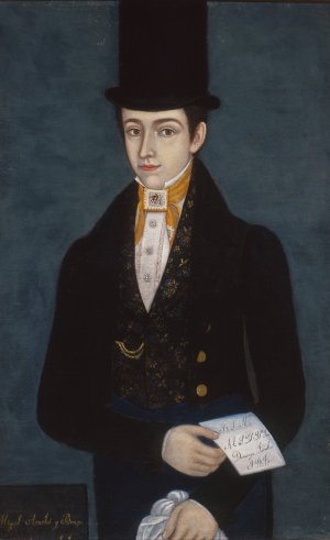 Portrait of Miguel Arochi y Baeza by Jose Maria Estrada Oil Painting