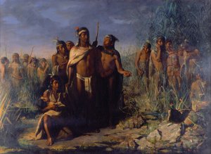 The Founding of Mexico City by Jose Maria Jara Oil Painting