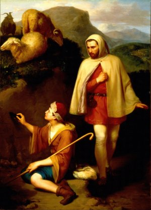 Giotto and Cimabue by Jose Maria Obregon Oil Painting