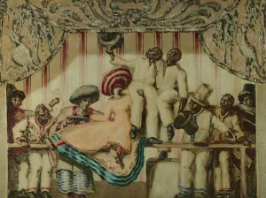 Dama Sentada Sobre Barandilla by Jose Maria Sert Oil Painting