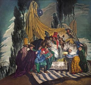El Vendedor De Burros by Jose Maria Sert Oil Painting