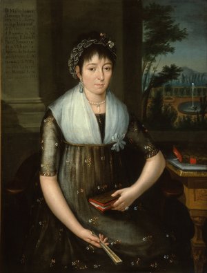 Portrait of Dona Maria Luisa Gonzaga Foncerrada y Labarrieta by Jose Maria Vazquez Oil Painting