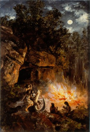 Scene from the Quaternary upper Paleolithic Period by Jose Maria Velasco Oil Painting