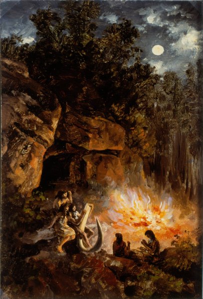 Main Product Photo of Scene from the Quaternary upper Paleolithic Period Painting by Jose Maria Velasco