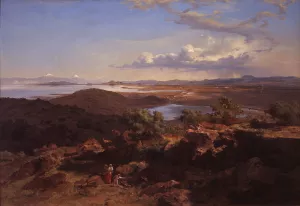 The Valley of Mexico from the Santa Isabel Mountain Range by Jose Maria Velasco Oil Painting