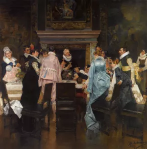 The Christening by Jose Miralles Darmanin Oil Painting