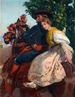 Grupa Valenciana by Jose Mongrell Oil Painting