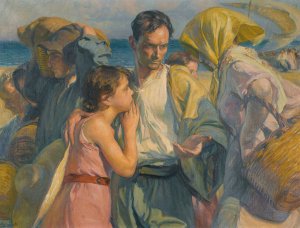 Return From Fishing by Jose Mongrell Oil Painting