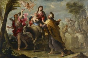 The Flight into Egypt by Jose Moreno Oil Painting