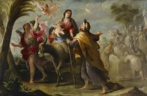 The Flight into Egypt by Jose Moreno Oil Painting
