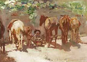 Burros Oil painting by Jose Navarro Llorens