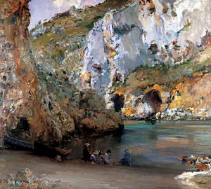 Cala Granadella by Jose Navarro Llorens - Oil Painting Reproduction