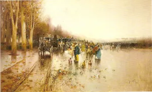 Dia de Lluvia by Jose Navarro Llorens - Oil Painting Reproduction