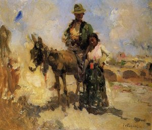 Gitanos by Jose Navarro Llorens Oil Painting
