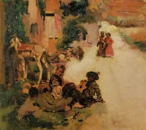 Jitanillos Oil painting by Jose Navarro Llorens