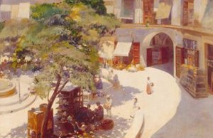 La Plaza Redonda by Jose Navarro Llorens Oil Painting