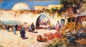 Mercado by Jose Navarro Llorens - Oil Painting Reproduction