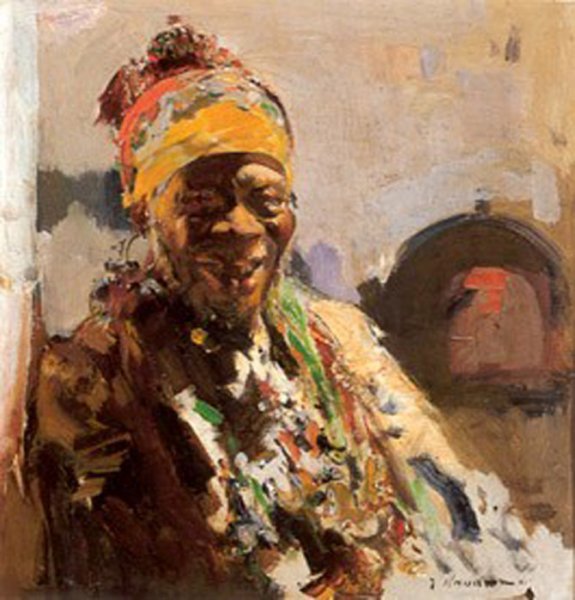 Main Product Photo of Retrato de Negra Painting by Jose Navarro Llorens
