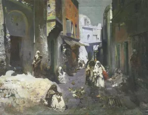 Scene a Fes by Jose Navarro Llorens - Oil Painting Reproduction