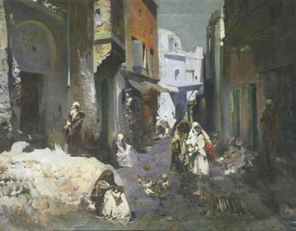 Main Product Photo of Scene a Fes Painting by Jose Navarro Llorens