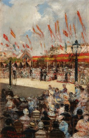 La Feria De Cadiz by Jose Pinelo Oil Painting