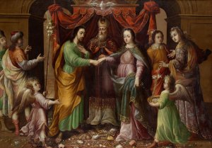 The Marriage of the Virgin by Jose Sanchez Oil Painting