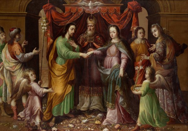 The Marriage of the Virgin  by Jose Sanchez - Hand-Painted Oil Painting Reproduction