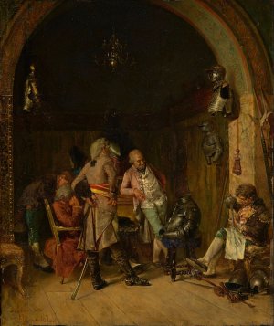 Examining Antique Arms by Jose Villegas Cordero Oil Painting