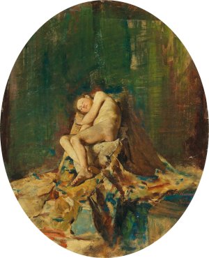 Sleeping Boy by Jose Villegas Cordero Oil Painting