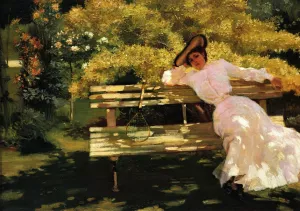 A Rest After the Match by Jose Villegas y Cordero Oil Painting