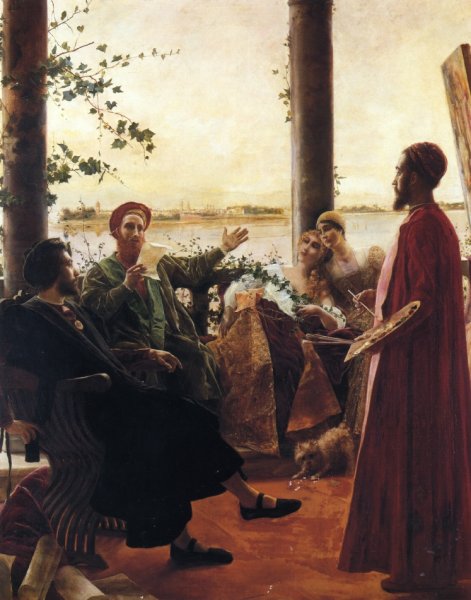 Main Product Photo of Patrons of the Arts Painting by Jose Villegas y Cordero