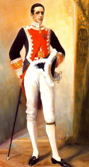 Portrait of Alfonso III by Jose Villegas y Cordero Oil Painting