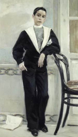 Portrait of Manuel Ramos Villegas, Full Legnth by Jose Villegas y Cordero Oil Painting