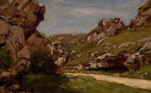 Path through a Rocky Landscape by Jose Weiss Oil Painting